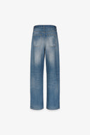 PANTALONE BOY IN DENIM CON MOSCHETTONE GIOIELLO