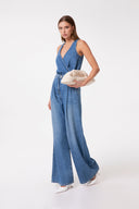 TUTA IN DENIM CON SCOLLATURA NCROCIATA