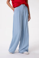 PANTALONE IN DENIM CHINO DOPPIA PENCE WIDE LEG
