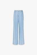PANTALONE IN DENIM CHINO DOPPIA PENCE WIDE LEG
