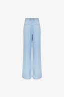 PANTALONE IN DENIM CHINO DOPPIA PENCE WIDE LEG