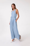 DENIM OVERALL MAXI DRESS