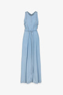 DENIM OVERALL MAXI DRESS