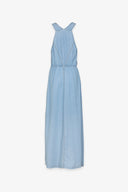 DENIM OVERALL MAXI DRESS