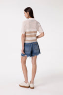 SHORT IN DENIM CON MORSETTO LOGATO SUL RETRO TASCA