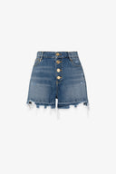 SHORT IN DENIM CON MORSETTO LOGATO SUL RETRO TASCA