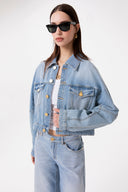 GIUBBOTTO TRUCKER CROP IN DENIM