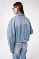 GIUBBOTTO TRUCKER CROP IN DENIM