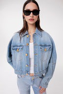 GIUBBOTTO TRUCKER CROP IN DENIM