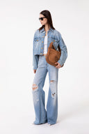 GIUBBOTTO TRUCKER CROP IN DENIM
