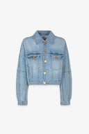 GIUBBOTTO TRUCKER CROP IN DENIM
