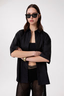 CAMICIA OVER MEZZA MANICA IN COTONE