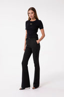 PANTALONE FLARE IN CADY CON MORSETTO