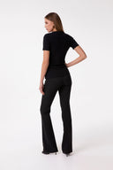 PANTALONE FLARE IN CADY CON MORSETTO
