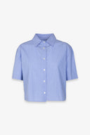 CAMICIA A MEZZA MANICA IN BASTONETTO DI COTONE