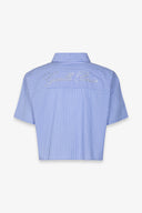 CAMICIA A MEZZA MANICA IN BASTONETTO DI COTONE