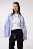 CAMICIA OVER IN BASTONETTO DI COTONE CON CLAIM STAMPATO