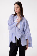 CAMICIA OVER IN BASTONETTO DI COTONE CON CLAIM STAMPATO