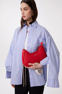 CAMICIA OVER IN BASTONETTO DI COTONE CON CLAIM STAMPATO