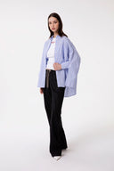 CAMICIA OVER IN BASTONETTO DI COTONE CON CLAIM STAMPATO