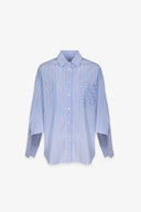 CAMICIA OVER IN BASTONETTO DI COTONE CON CLAIM STAMPATO