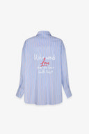 CAMICIA OVER IN BASTONETTO DI COTONE CON CLAIM STAMPATO