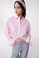 CAMICIA MANICA LUNGA CON APERTURA SUL RETRO IN POPELINE