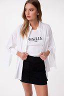 CAMICIA OVER IN POPELINE  CON RICAMO SUL RETRO