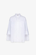 CAMICIA OVER IN POPELINE  CON RICAMO SUL RETRO