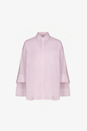 CAMICIA OVER IN POPELINE  CON RICAMO SUL RETRO