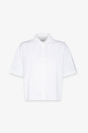 CAMICIA A MEZZA MANICA IN POPELINE DI COTONE