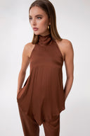 TOP A FAZZOLETTO COLLO HALTER IN RASO