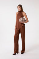 TOP A FAZZOLETTO COLLO HALTER IN RASO