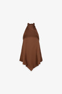TOP A FAZZOLETTO COLLO HALTER IN RASO