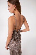 ABITO LINGERIE CON SCOLLATURA SUL RETRO IN RASO STAMPATO