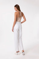 BODY CON SPALLINE INCROCIATE IN MAGLIA FLUIDA LUREX