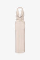 ABITO LUNGO CON SCHIENA NUDA IN MAGLIA FLUIDA LUREX