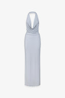 ABITO LUNGO CON SCHIENA NUDA IN MAGLIA FLUIDA LUREX