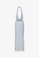 ABITO LUNGO CON SCHIENA NUDA IN MAGLIA FLUIDA LUREX