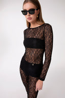 BODY CON SCOLLATURA SUL RETRO IN PIZZO
