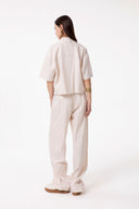 CAMICIA A MEZZA MANICA CROPPED IN MISTOLINO