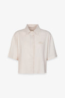 CAMICIA A MEZZA MANICA CROPPED IN MISTOLINO