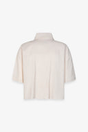 CAMICIA A MEZZA MANICA CROPPED IN MISTOLINO