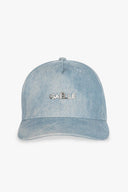 CAPPELLO VISIERA DENIM PLACCHETTA METALLO