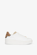 SNAKERS ADDICT IN ACTION LEATHER CON INSERTO ANIMALIER E PASSALACCIO LOGATO
