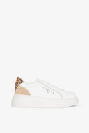 SNEAKERS NEW ADDICT IN ACTION LEATHER CON INSERTI ANIMALIER E PASSALACCIO LOGATO