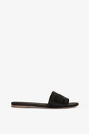 SANDALO FLAT IN SATIN CON STRASS