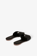SANDALO FLAT IN SATIN CON STRASS