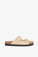 SANDALO IN RAFFIA CON DOPPIA FIBBIA