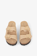 SANDALO IN RAFFIA CON DOPPIA FIBBIA